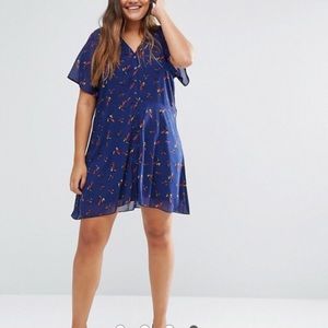 Yumi ASOS bird print ruffle sleeve dress